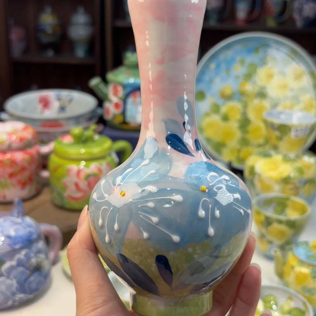 瓷片景德镇手绘高温釉下彩陶瓷茶具