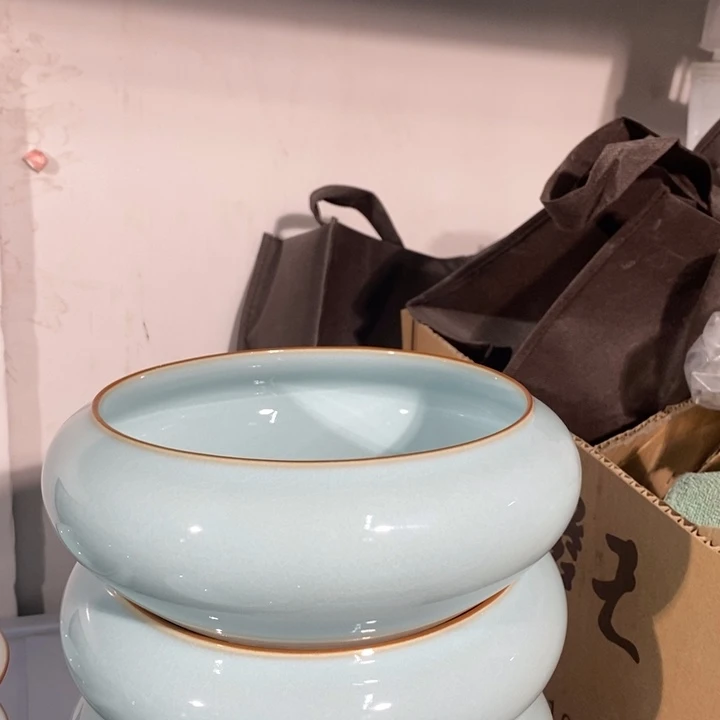 微瑕汝瓷茶洗啦啦啦啦