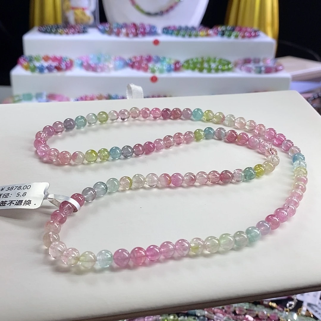 未镶嵌手链碧玺西瓜三圈