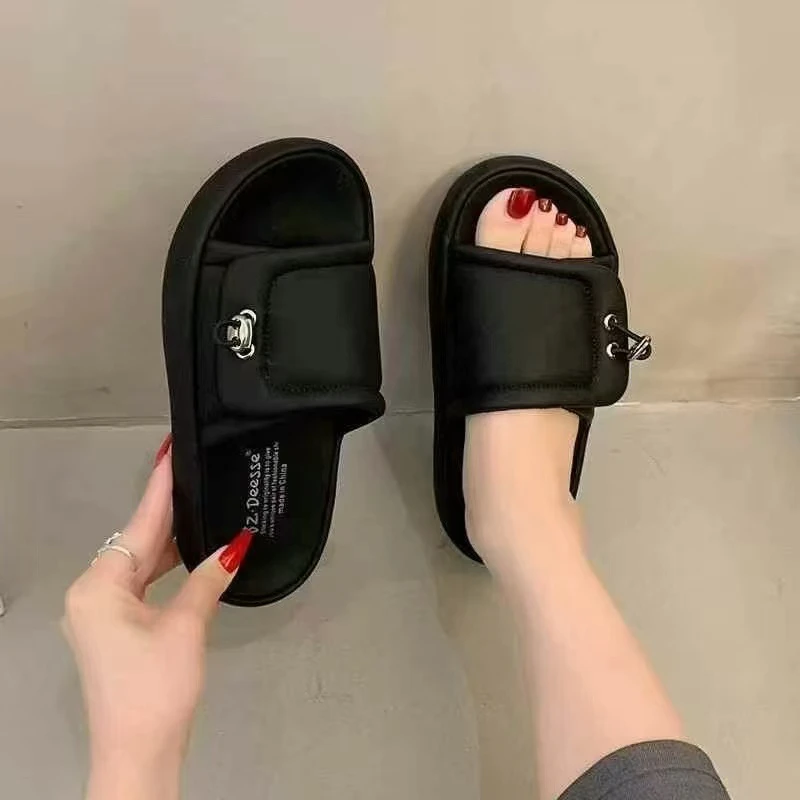 夏款高级感外穿魔术贴一字拖116