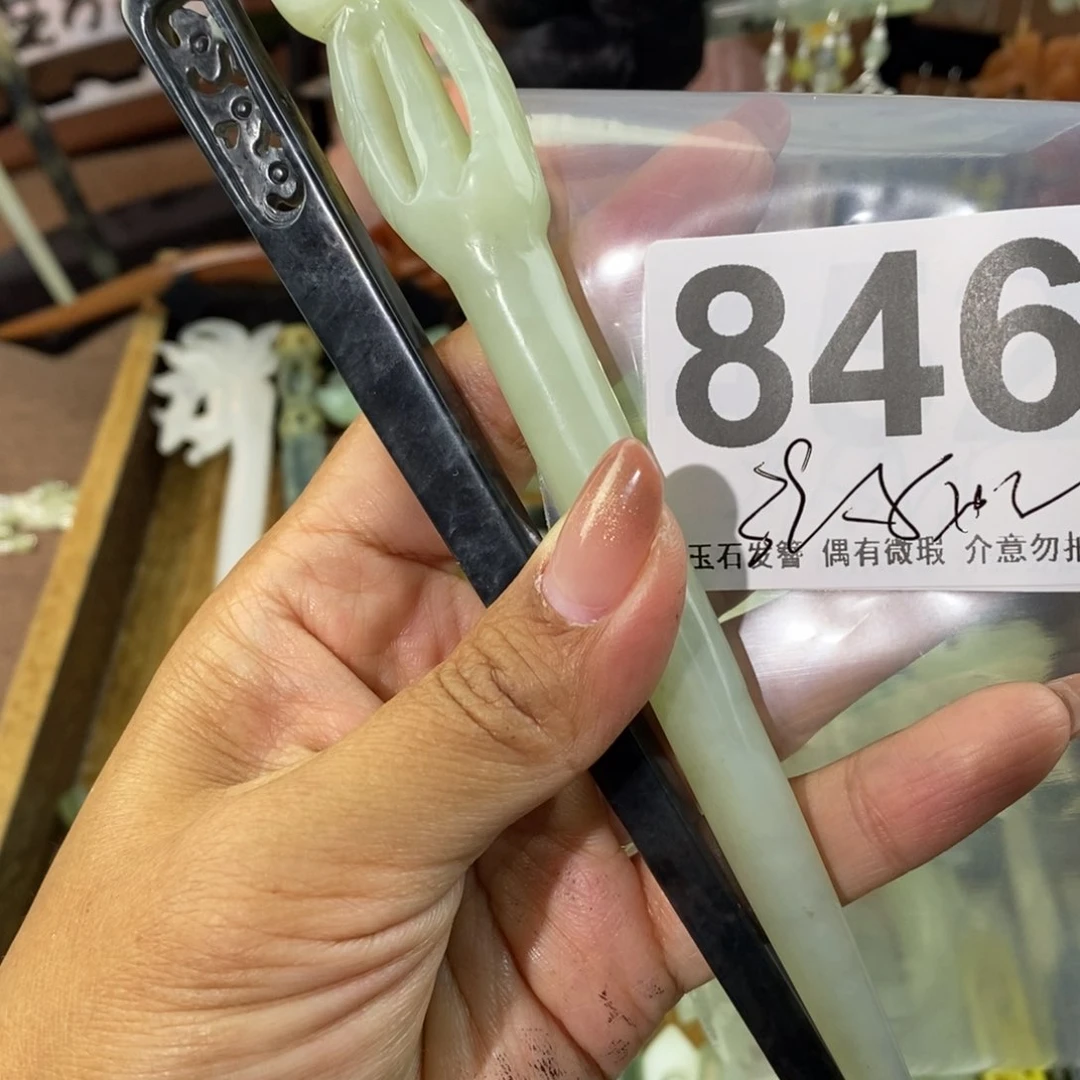 蛇纹石玉发饰未镶嵌夜*