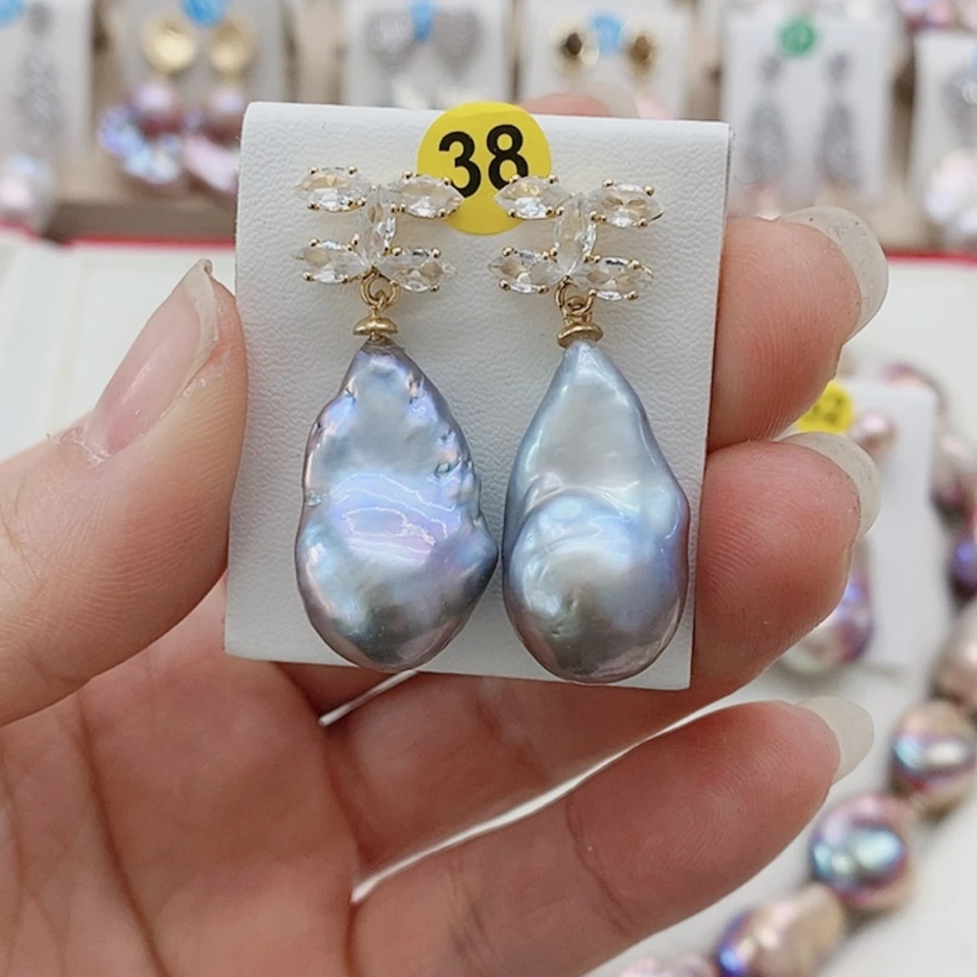 【闪购商品】淡水珍珠耳饰银S925镶嵌A**丹