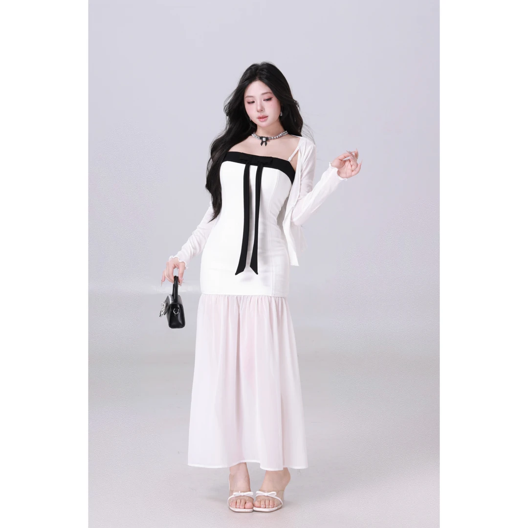 MengFairy 【恋与月光】温柔气质收腰长款连衣裙5251M欧若风