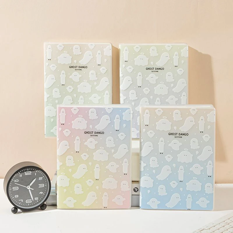 苏铁时光 IP-84页胶套本 幽灵团子渐变笔记本加厚软皮横线记事本