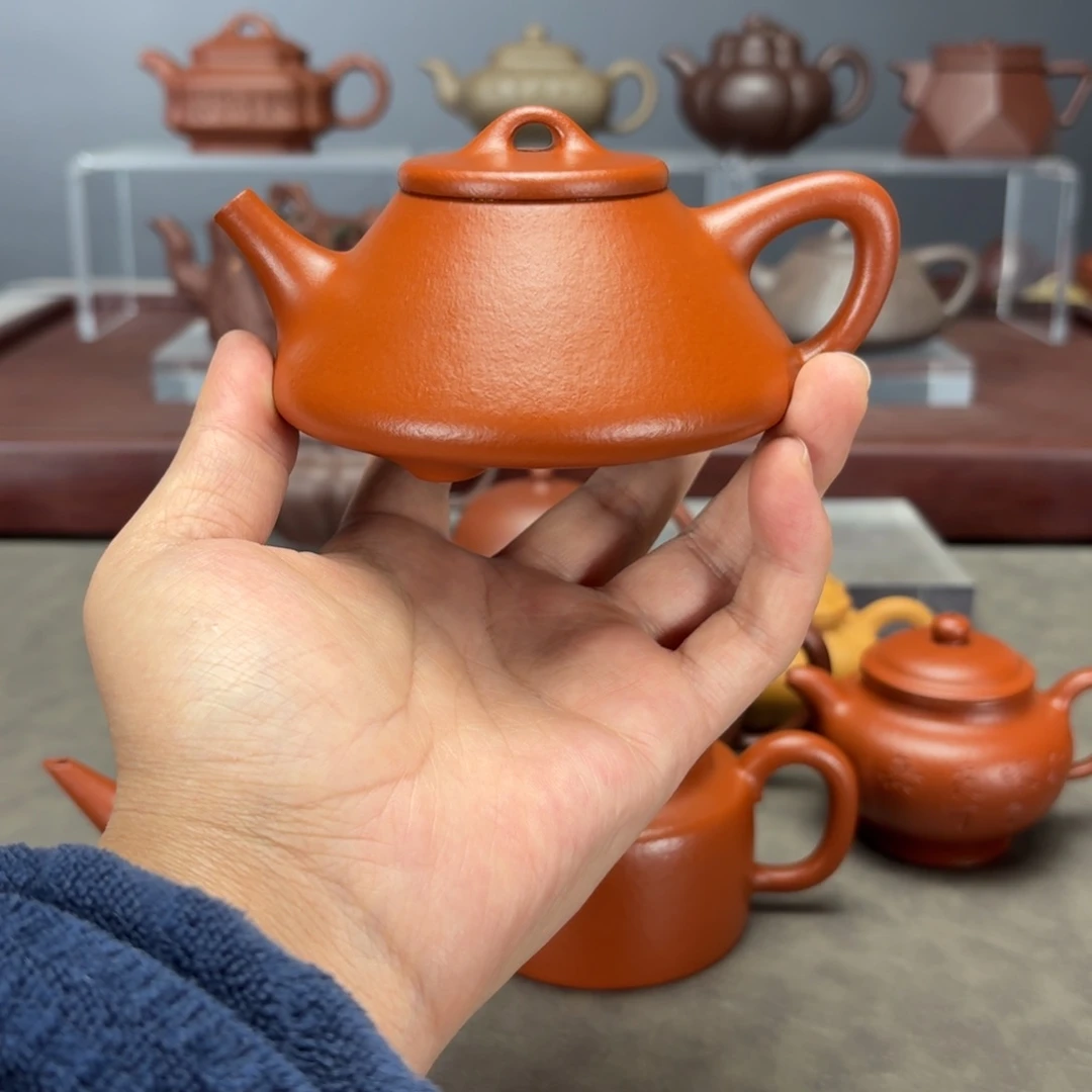 曾***牛茶壶紫砂子冶石瓢200CC朱泥