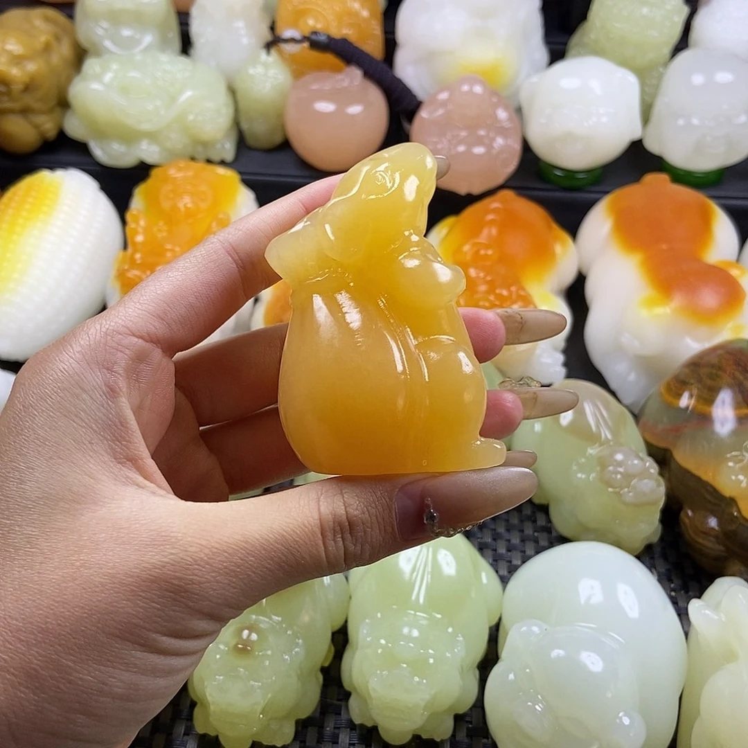 无花朵原石雕刻把件