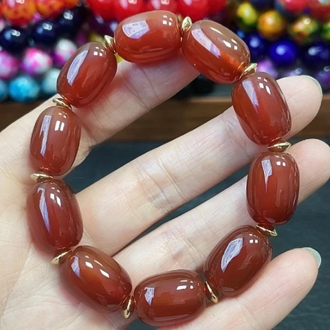 玛瑙未镶嵌手饰牛血红