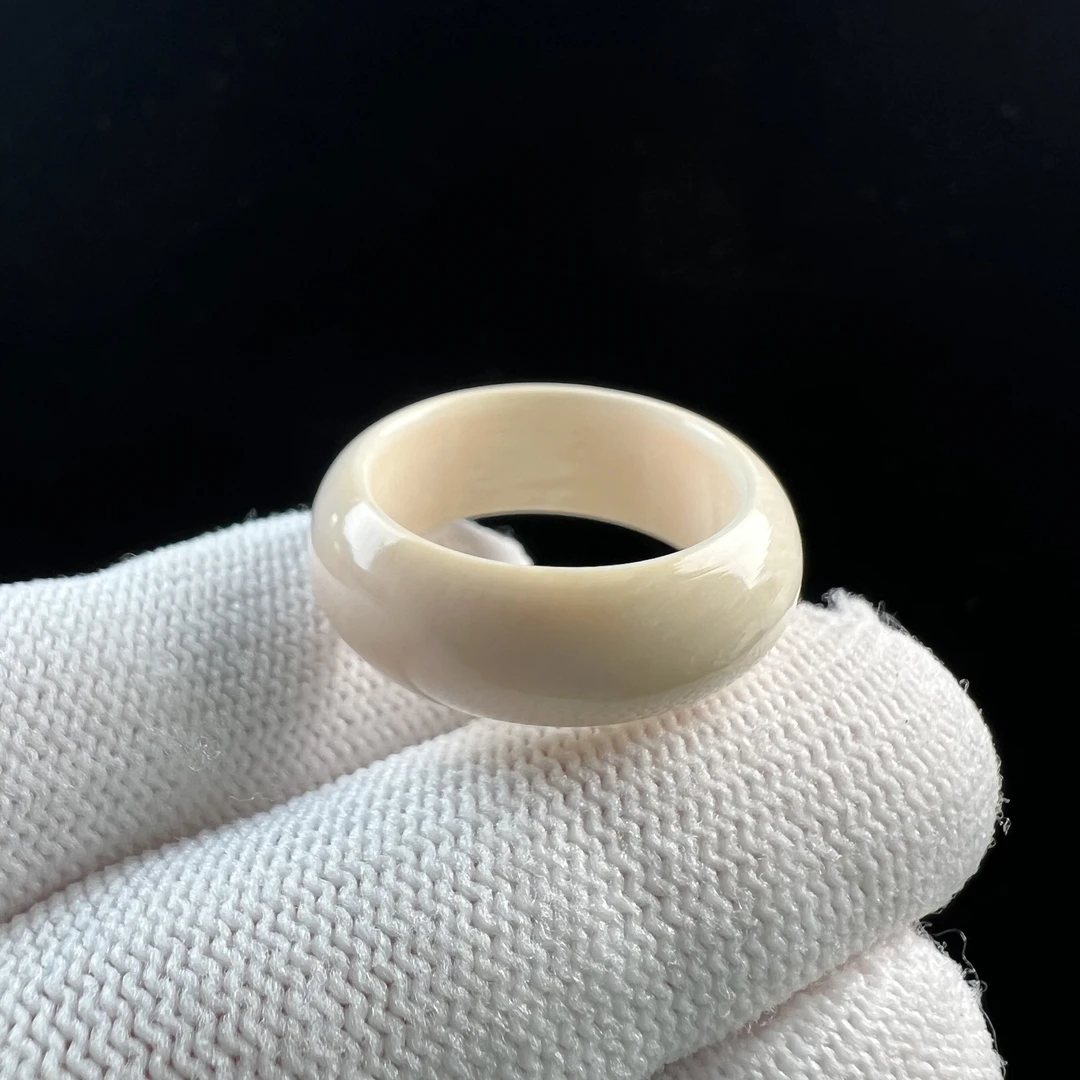 X7028天然猛犸牙跑环 戒圈18.3mm支持鉴定 假一罚四