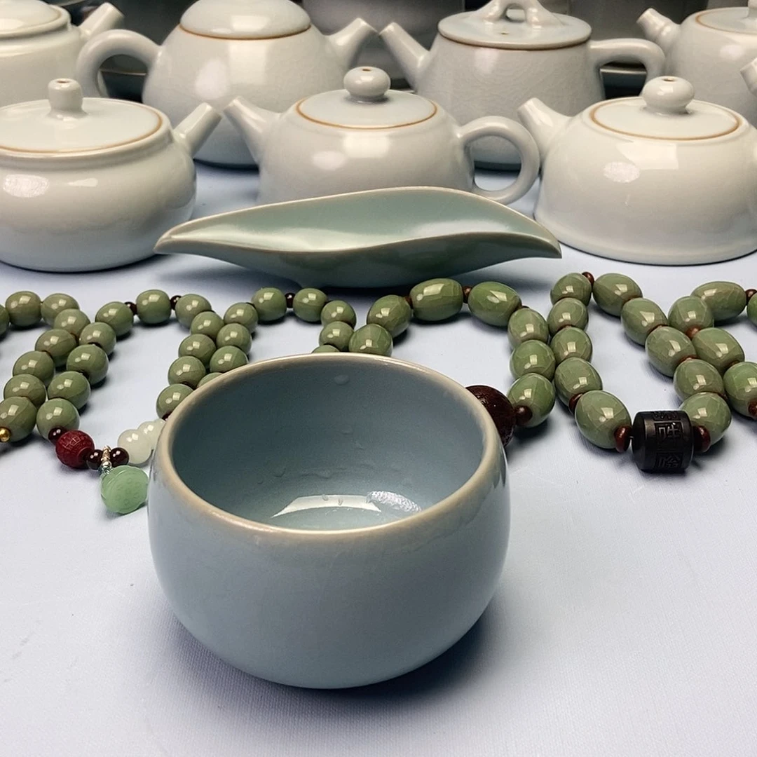 杯天蓝禅定杯原矿原釉原产地