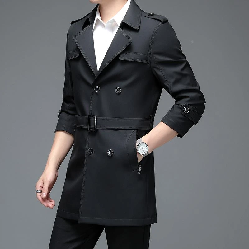 2025春秋新款高端上档次中长款风衣男士商务休闲夹克大衣外套男装