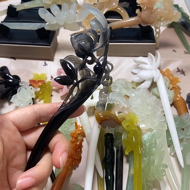 @****未镶嵌岫玉发簪发簪