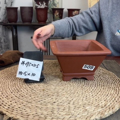 紫砂花盆清水泥飘口斗方509