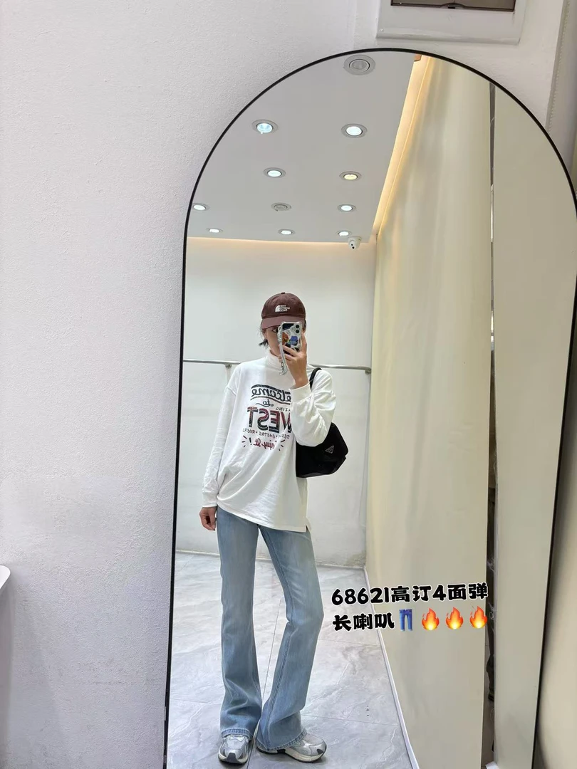 春夏4面弹长喇叭裤显瘦时尚百搭