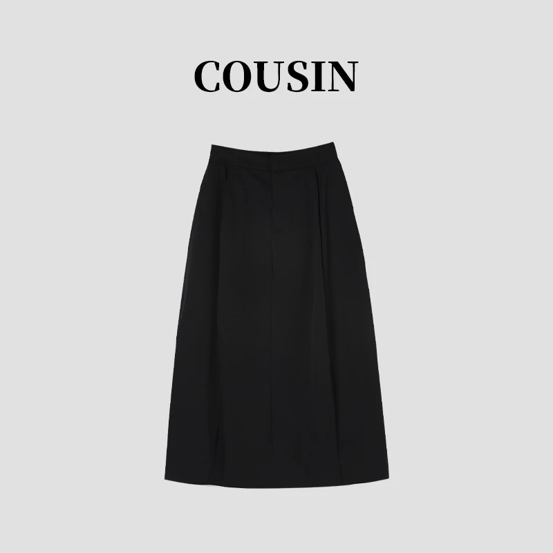 D.cousin  夏季新款气质宽松高腰直筒半身裙女 2716