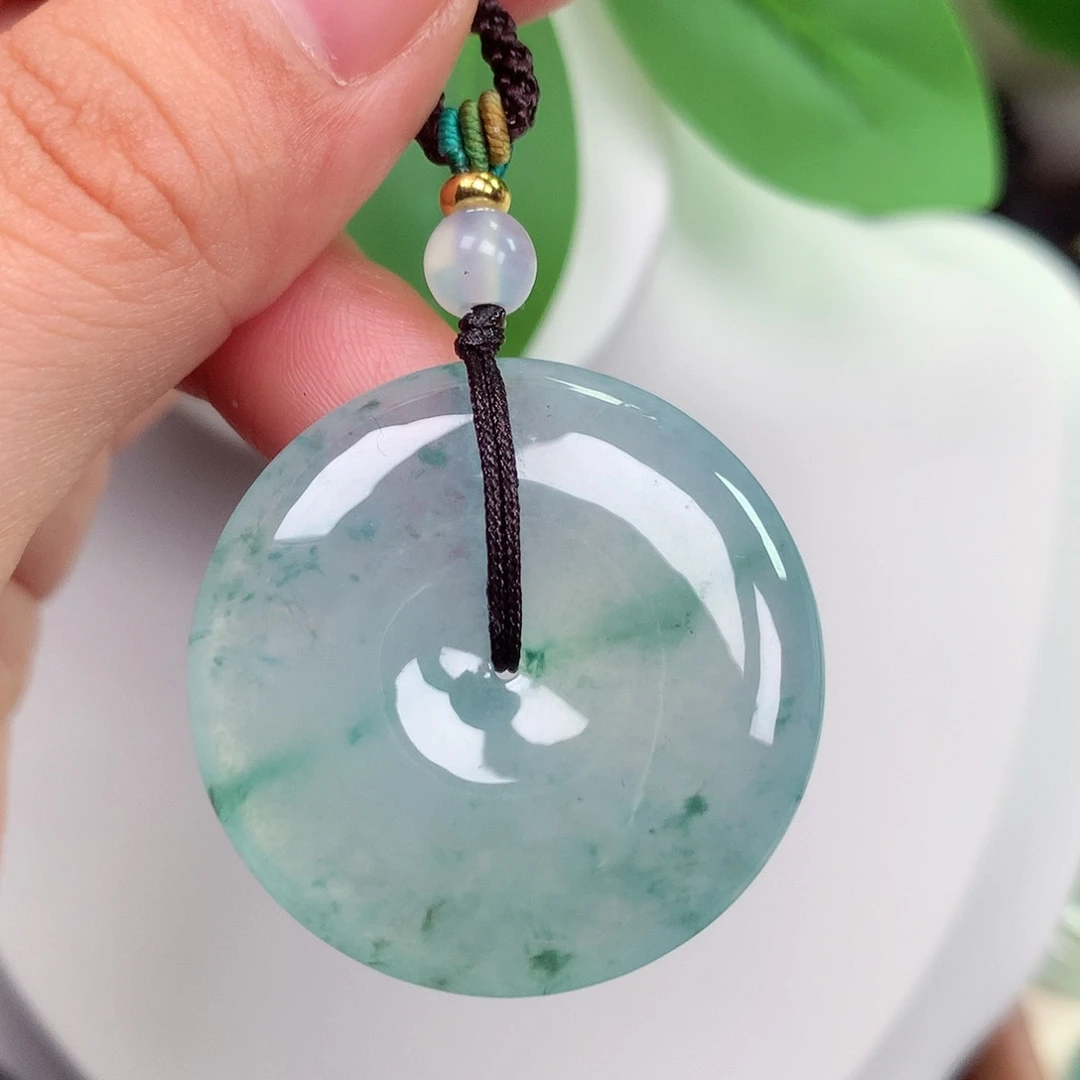 颈饰未镶嵌翡翠平安扣 33.1x6.0mm