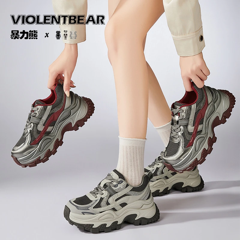 【三哥】厚底老爹鞋女2025秋季新款增高休闲鞋 9118
