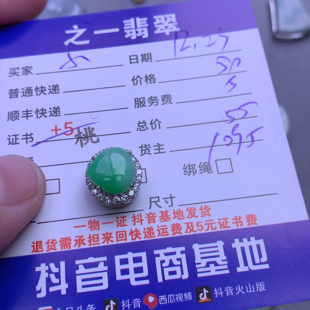 颈饰银S925镶嵌翡翠小*