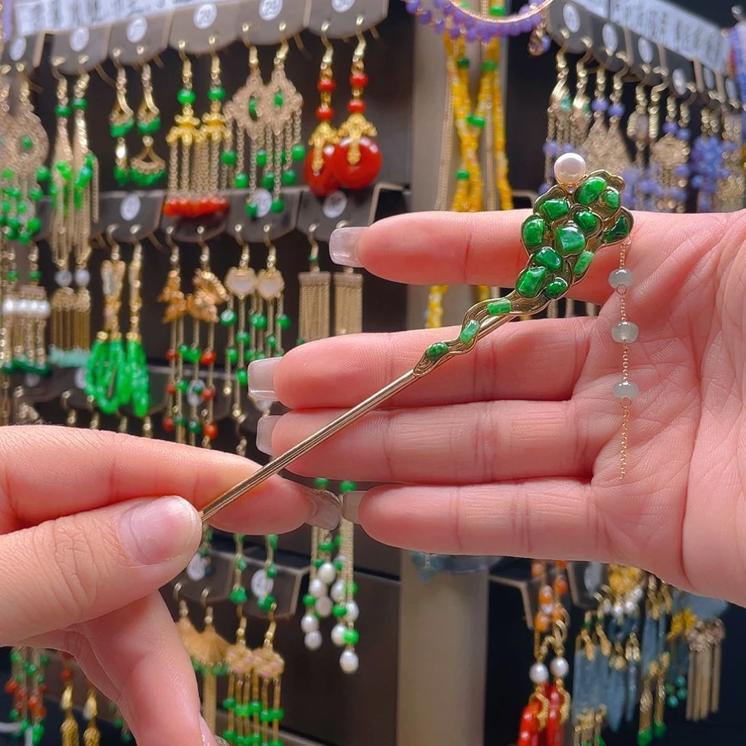 翡翠耳饰合金翡翠首饰