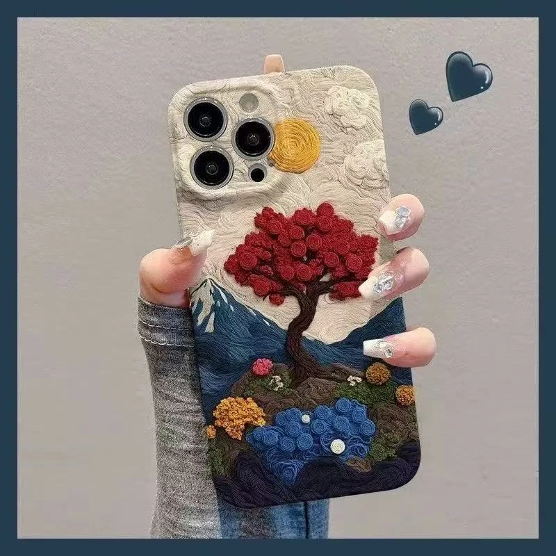 红山川玫瑰适用iPhone16动漫15手机壳华为oppo红米荣耀vivo菲林硬