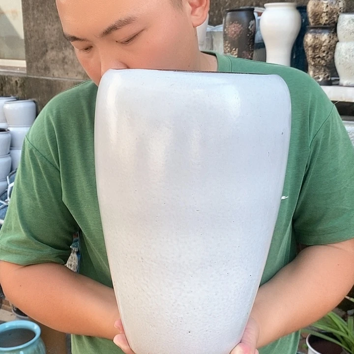 紫砂花盆口17高32瑕疵