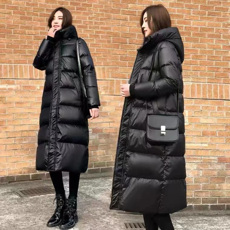 长款过膝棉服2025冬季新款时尚韩版女士棉衣大码连帽百搭外套