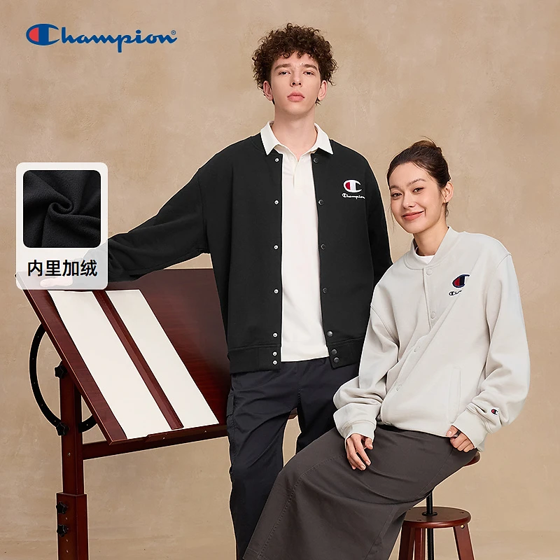 【刺绣logo加绒棒球服】Champion冠军秋冬保暖外套休闲时尚运动