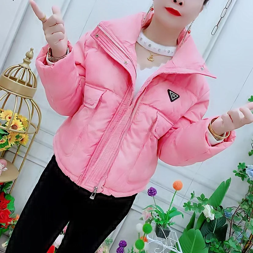 冬季新款韩版宽松立领短款棉服女小个子时尚百搭面包服棉袄外套女