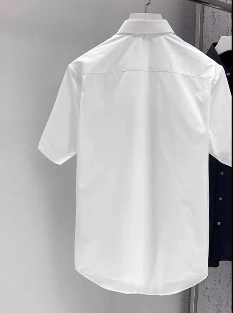 2025春夏高定新款商务老八家手工刺绣骑马经典短袖03衬衫