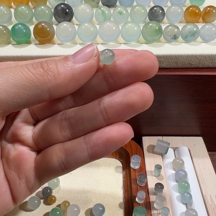 翡翠散珠天然缅甸翡翠A货6.5