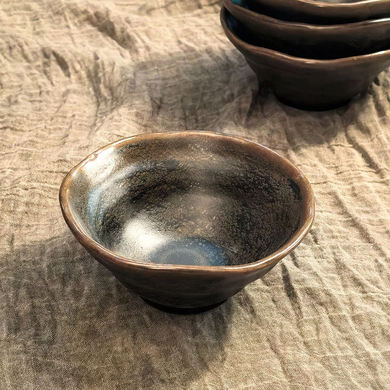 「莲瓣疏影双釉小食碗｜中式禅意家用饭碗茶点碗沙拉碗」
