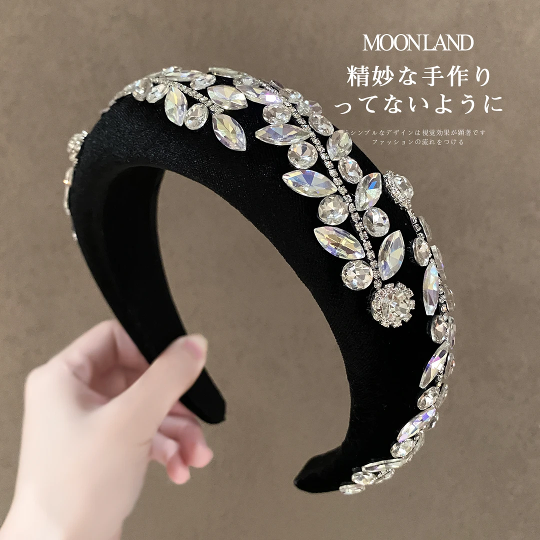高颅顶奢华奢侈高端发卡女新款日常外戴水钻发箍洋气时尚洗脸头箍