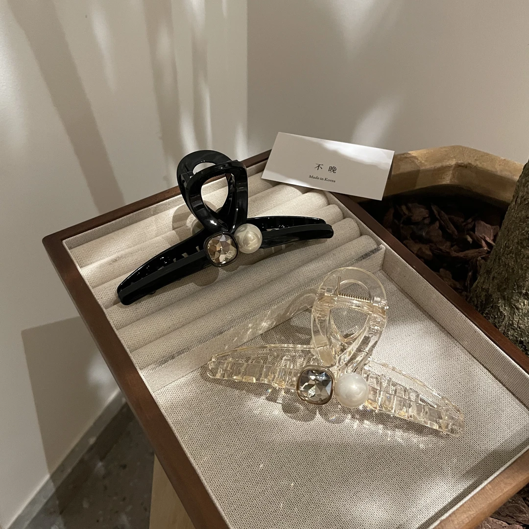 不-Wan.韩风极简珍珠抓夹气质网红ins时尚