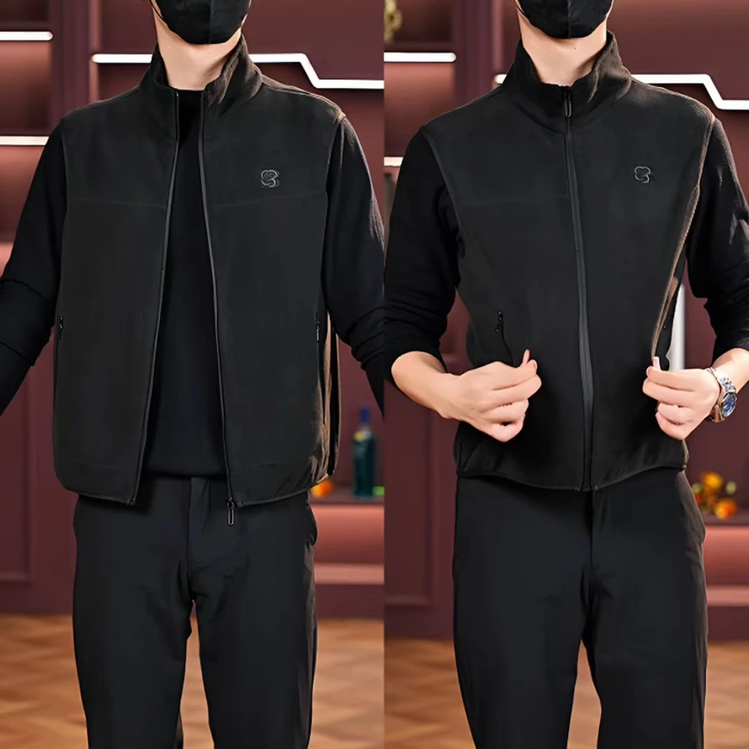 立领背心外套加厚保暖纯色坎肩马夹