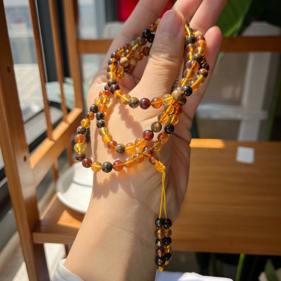 【郭老师】约5mm缅甸珀多宝多圈项链手串两用款约64cm素圈