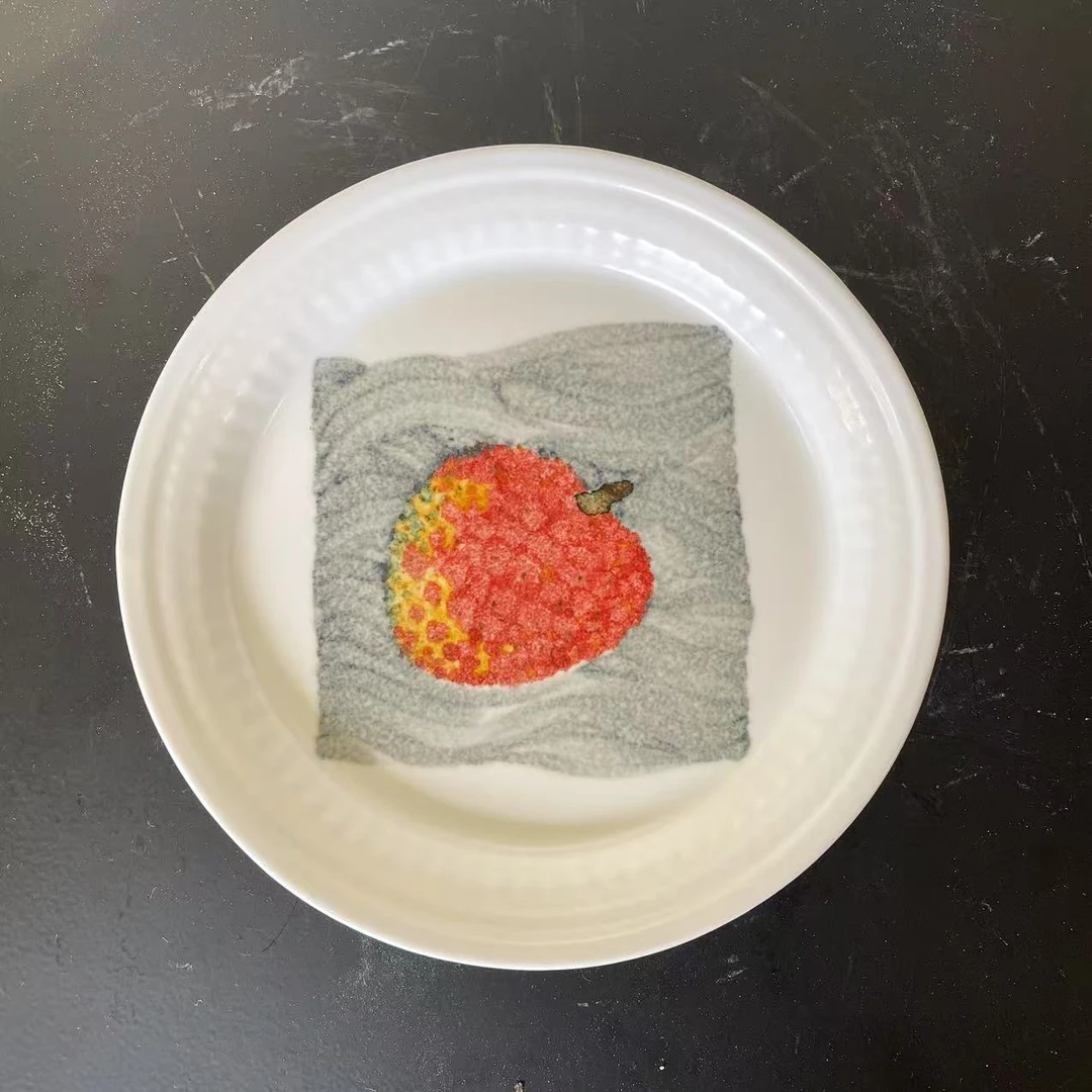 【央广甄瓷】 釉中五彩 一颗荔枝圆形壶承