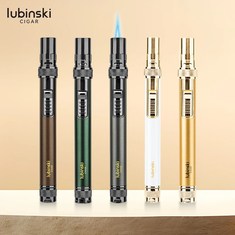 Lubinski鲁宾斯基雪茄打火机便携多功能喷枪单火焰带钻孔和持灰器