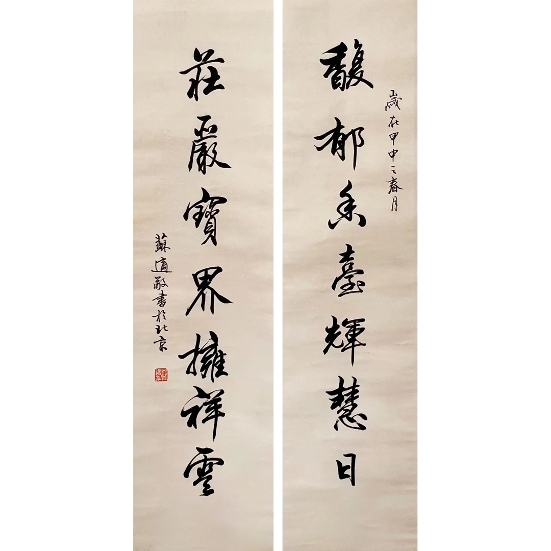 HD0689-苏适书法对联137x33cmx2/约8平尺