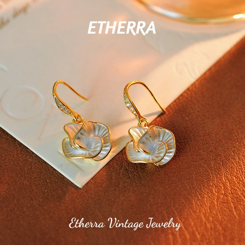 合金耳饰 镀K金D1314法★【星贝绮梦】春ETHERRA 爱泽尔耳钉时尚