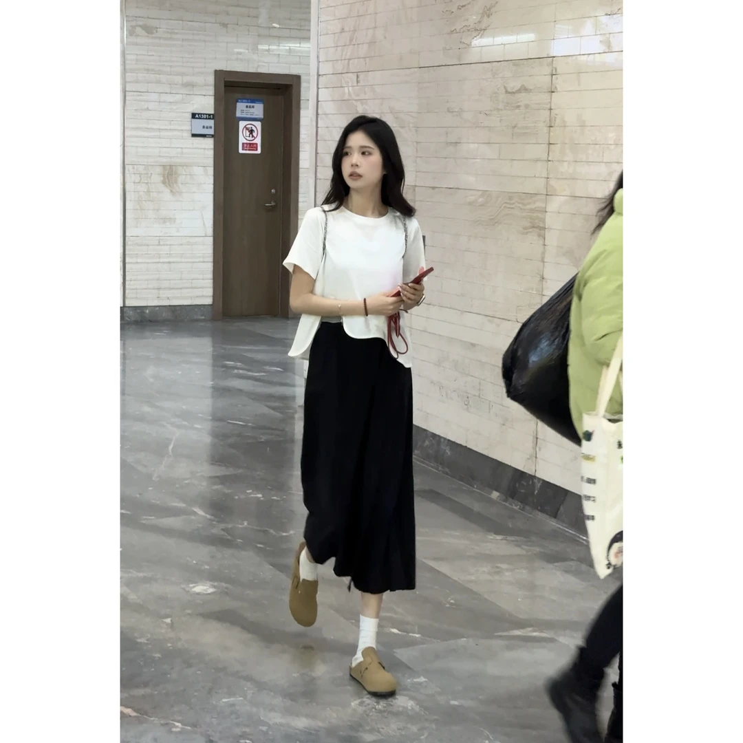 【优米专属面料升级版】春夏裤裙直筒阔腿休闲八分裤透气宽松显瘦