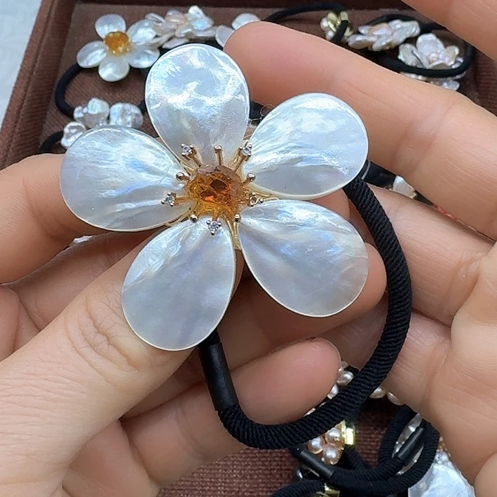 淡水珍珠发饰银S925镶嵌