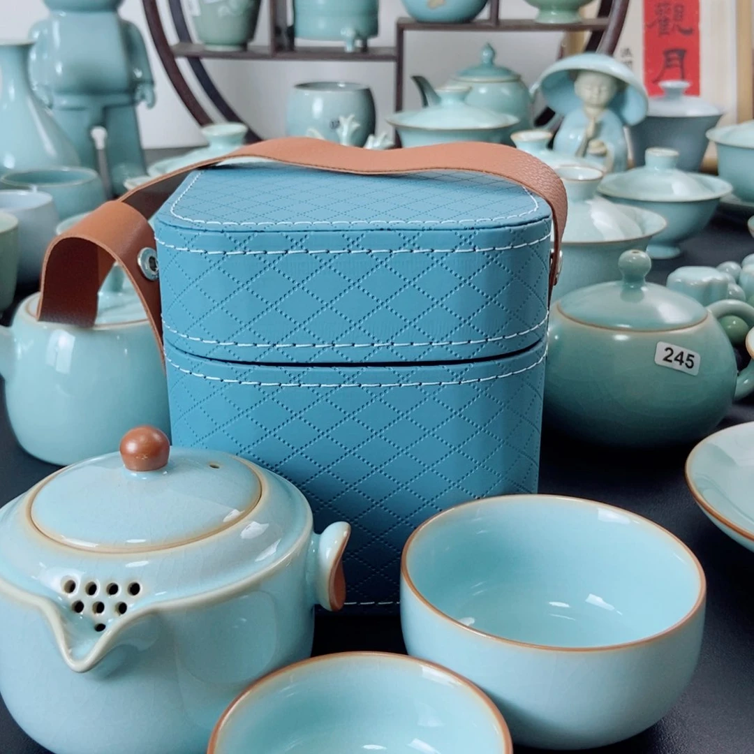 茶***生壶一级品天青釉旅行套装