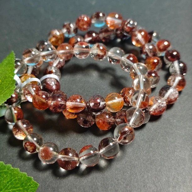 【书记甄选】天然红黄胶花单圈手链 多样性发一件 约8mm 6910CK