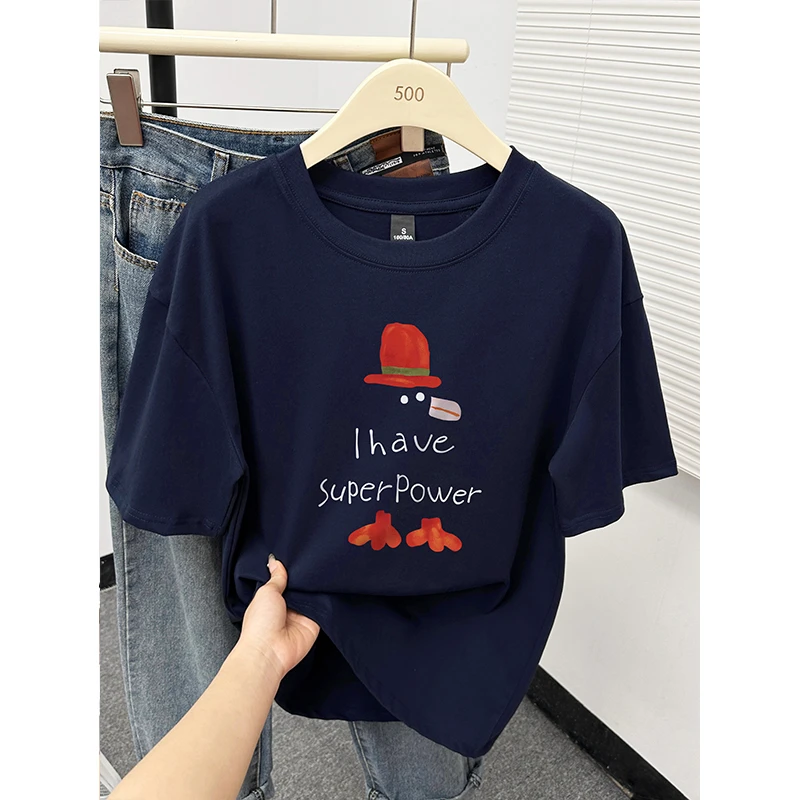 设计感洋气休闲纯棉短袖t恤女夏季新款韩版宽松百搭显瘦内搭上衣