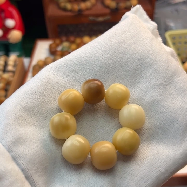 菩提根/象牙果手串卡19桶珠手捻瑕疵