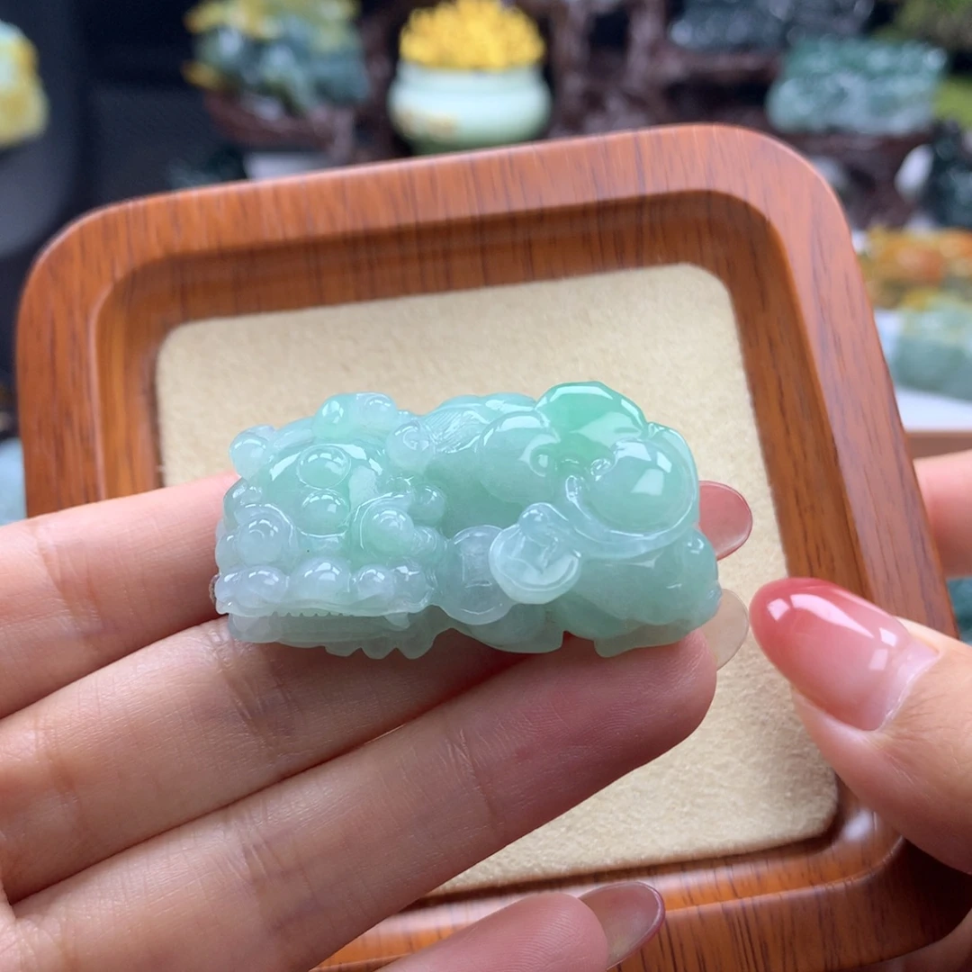 颈饰未镶嵌翡翠A14 苹果绿霸王貔貅