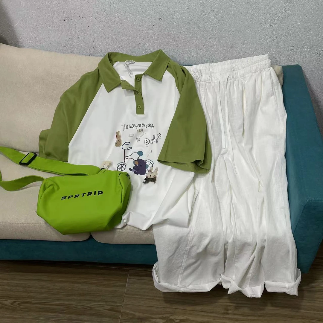 【11133】韩系显瘦直筒竹节棉麻布裤