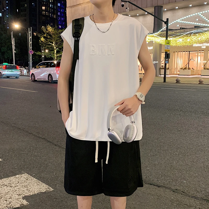 潮牌港风短袖T恤男夏季潮流宽松胖子大码男装上衣舒适套装体恤衫T