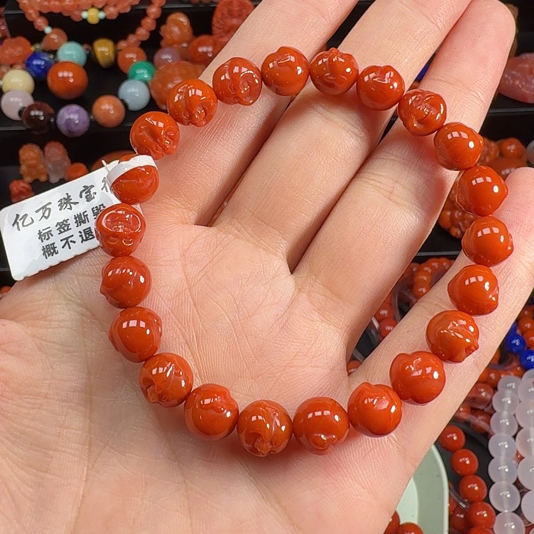 南红玛瑙未镶嵌手串8.5mm