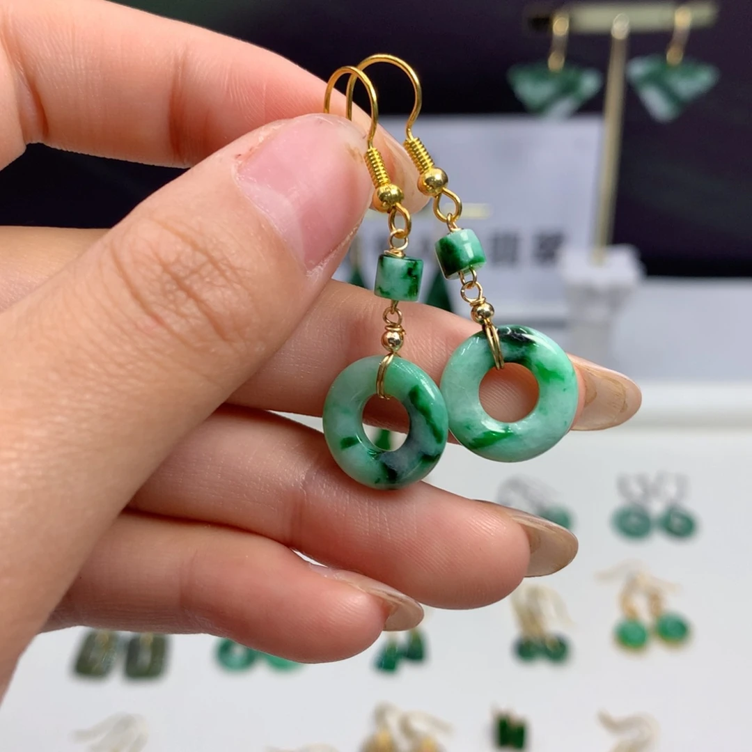 翡翠未镶嵌耳饰耳饰