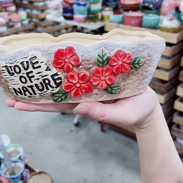 有孔，凑10元包邮陶瓷花盆发货！